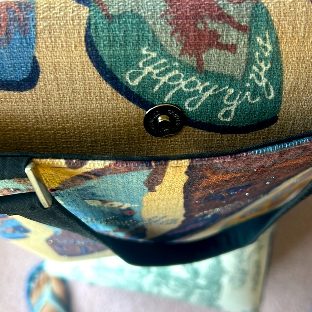 NWOT. Isabella Fiore sturdy sparkling cowgirl design canvas shoulder handbag. - Picture 7 of 7